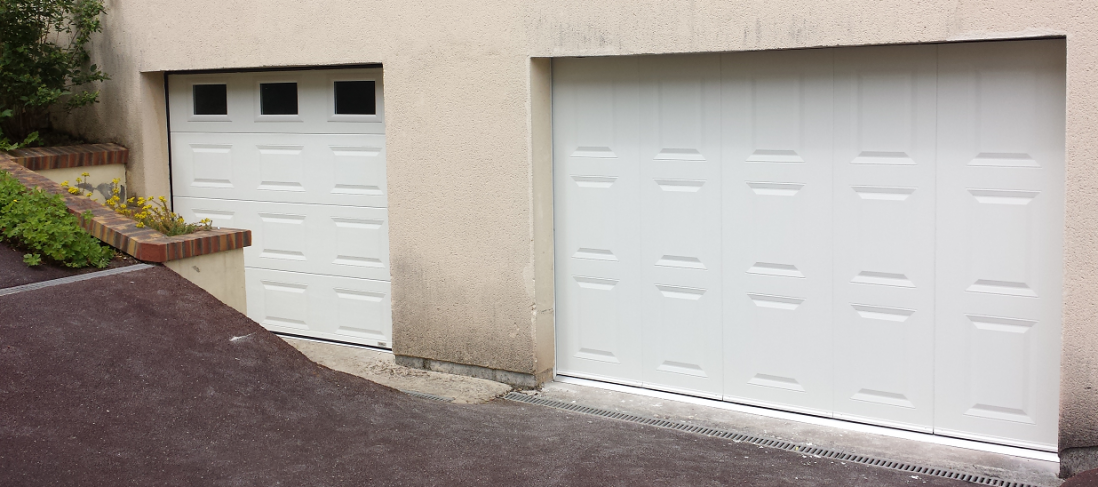 Porte de garage sectionnelle plafond sur mesure